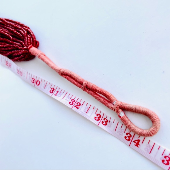 Vintage Hand Made Ethnic Tibetan Beaded Belt Red Seed Bead - Picture 7 of 16